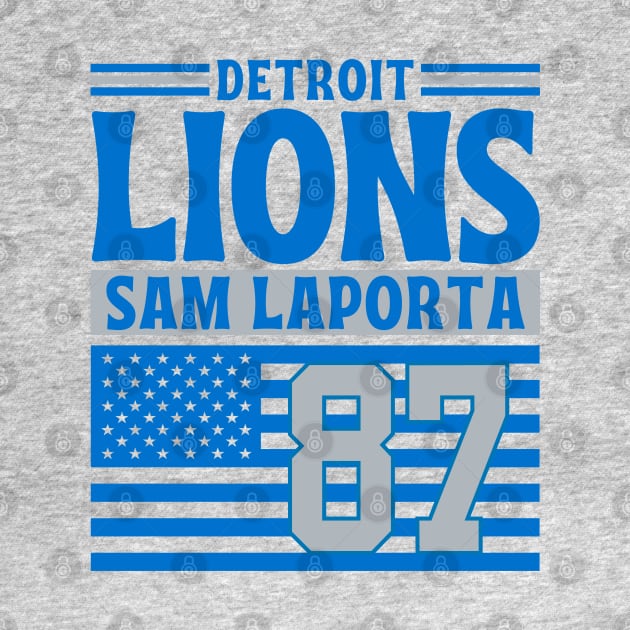 Detroit Lions Laporta 87 American Flag Football by Astronaut.co